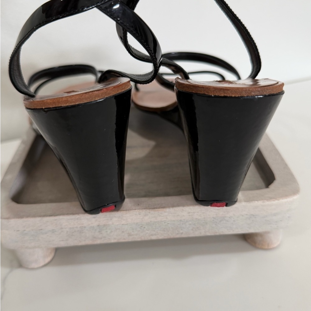 Prada Sport Women’s Vintage Black Strappy Wedge Sandals Black Size 36.5 - Picture 8 of 15
